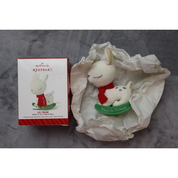 Hallmark Keepsake Lil Deer Baby's First Christmas Tree Ornament 2014 Rocking Toy - Picture 8 of 16